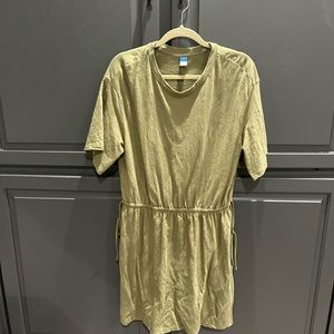 Old Navy. Waist-Defined Short-Sleeve Slub-Knit Mini T-Shirt Dress for Women